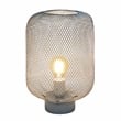 Simple Designs Metal Mesh Industrial Table Lamp in Gray