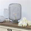 Simple Designs Metal Mesh Industrial Table Lamp in Gray