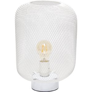 simple designs metal mesh industrial table lamp in white