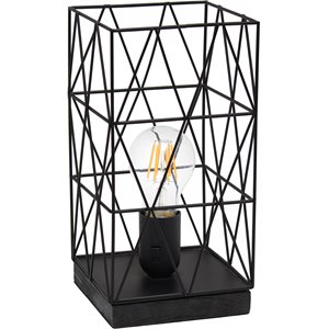 simple designs metal geometric square table lamp in black