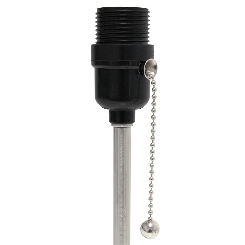 Simple Designs Metal Stick Lamp w/ USB Port 2 Pack in Black with Black Shade