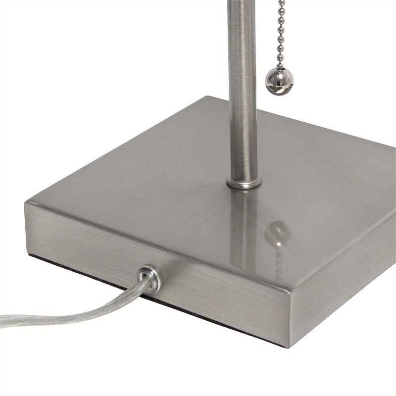 Simple Designs Metal Stick Lamp w/ USB Port 2 Pack in Black with Black Shade