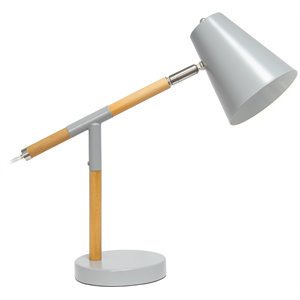 simple designs metal pivot desk lamp in matte gray