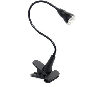 simple designs plastic gooseneck clip led desk lamp in black