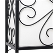 Elegant Designs Metal Etagere Floor Lamp w/ Wine Rack in Black with Cream Shade