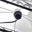 Elegant Designs Metal Etagere Floor Lamp w/ Wine Rack in Black with Cream Shade