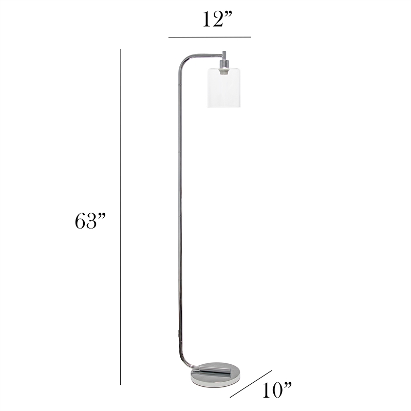 Simple Designs Iron Antique Lantern Floor Lamp in Chrome with