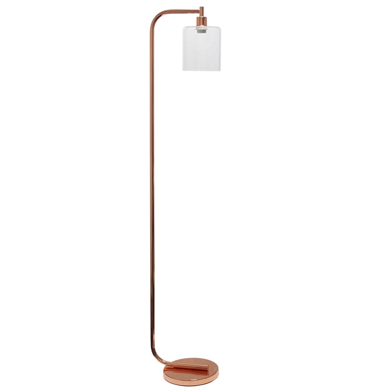 Simple Designs Iron Antique Lantern Floor Lamp in Rose Gold with