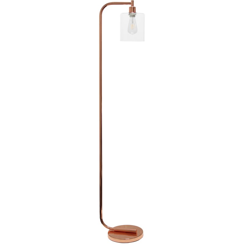 Simple Designs Iron Antique Lantern Floor Lamp in Rose Gold with