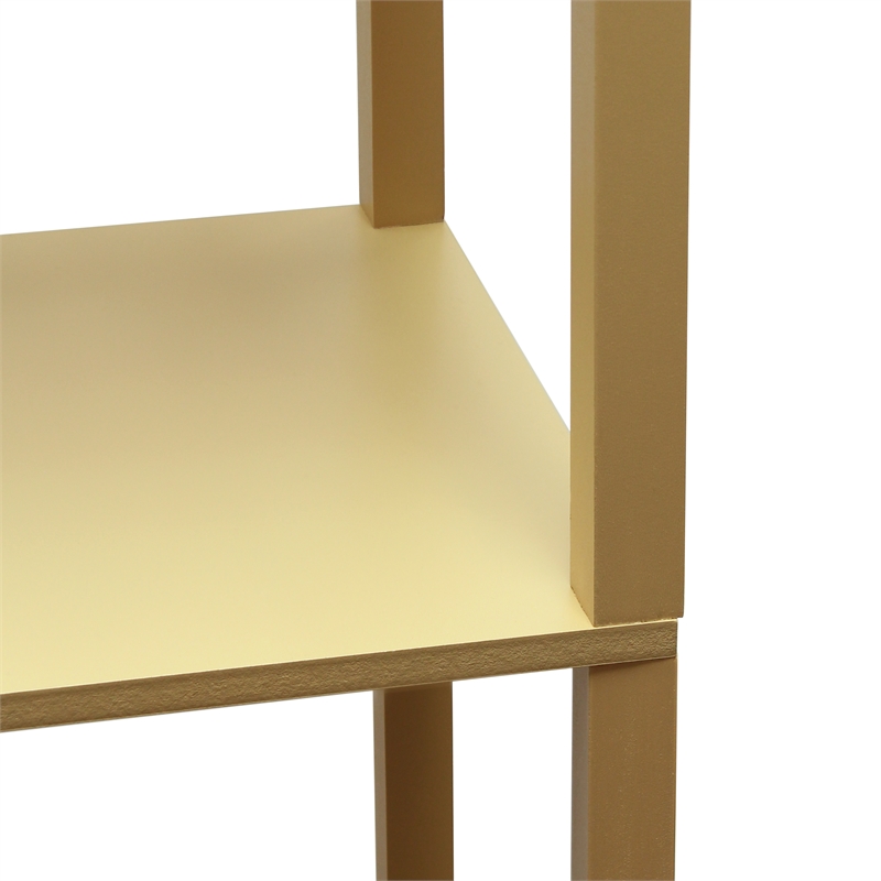 Simple Designs Etagere Shelving Floor Lamp w/ Ports in Tan with Cream Shade