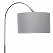 Simple Designs Metal Arched Floor Lamp in Gray with Gray Shade