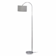 Simple Designs Metal Arched Floor Lamp in Gray with Gray Shade