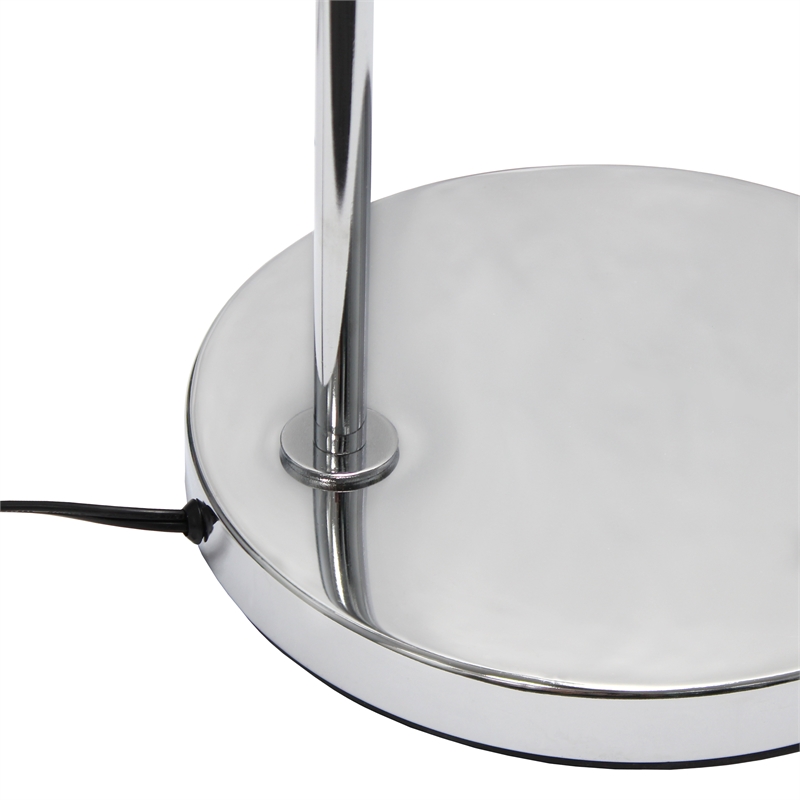 Simple Designs Metal Arched Floor Lamp in Gray with Gray Shade