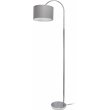 Simple Designs Metal Arched Floor Lamp in Gray with Gray Shade