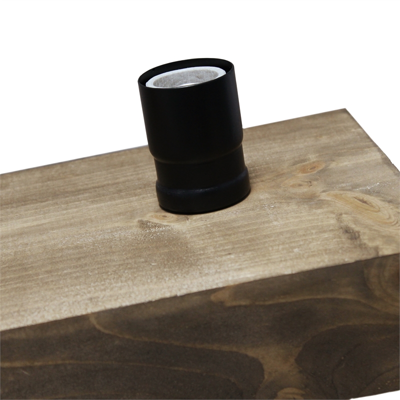 Lalia Home Wood 4 Light Beam Pendant in Restored Wood Brown