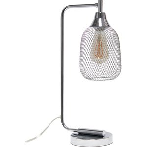 lalia home metal mesh desk lamp in chrome
