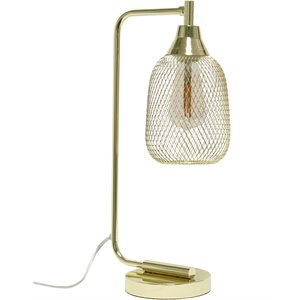 lalia home metal mesh desk lamp in gold