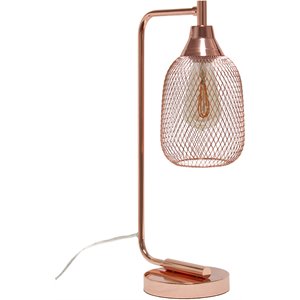 lalia home metal mesh desk lamp in rose gold