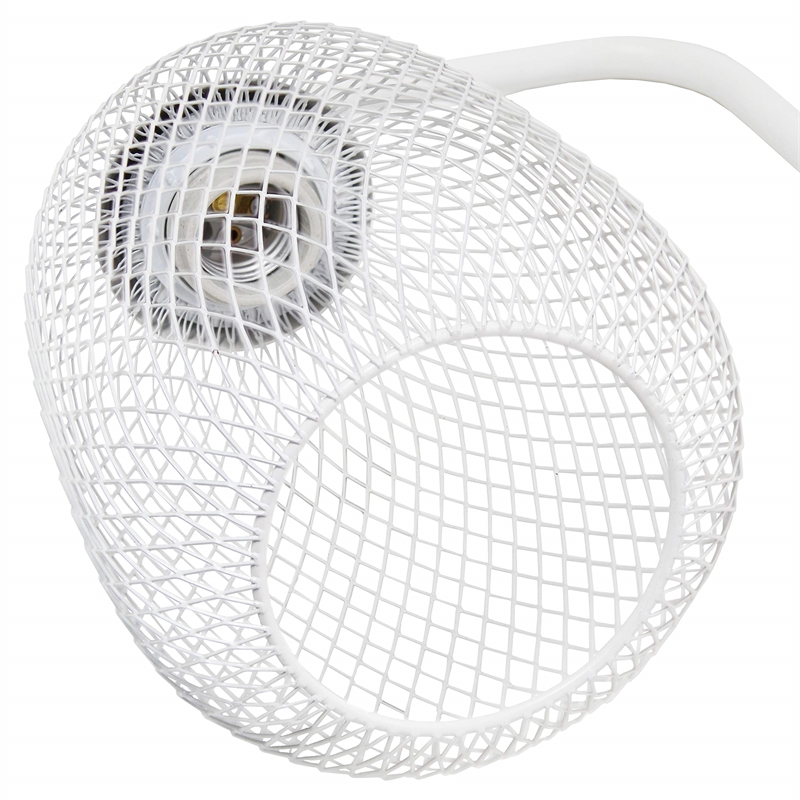 Lalia Home Metal Mesh Desk Lamp in White