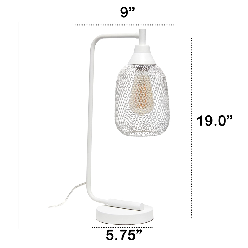 Lalia Home Metal Mesh Desk Lamp in White