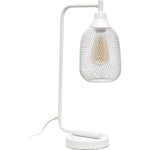 lalia home metal mesh desk lamp in white