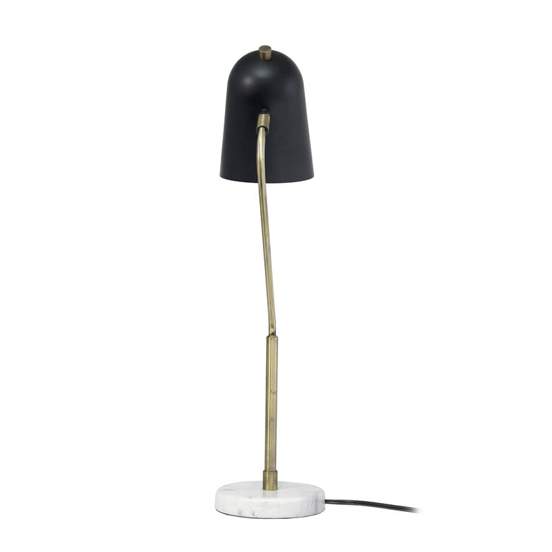 Lalia Home Metal Asymmetrical Desk Lamp in Antique Brass with Black Sshade