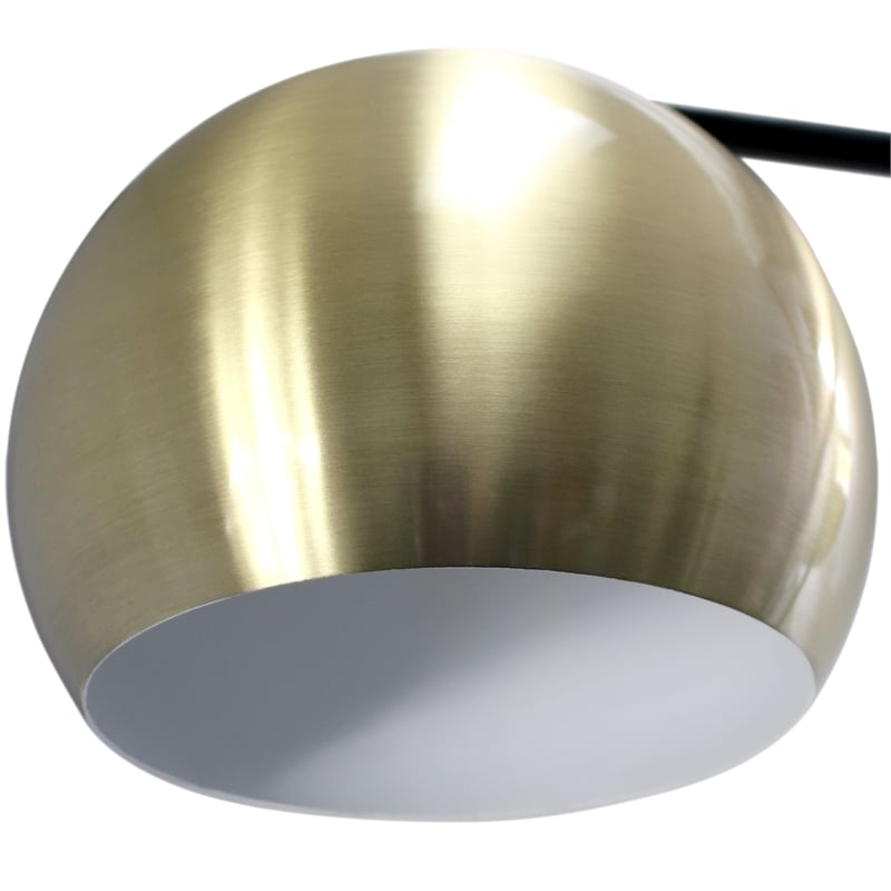 Lalia Home Metal Matte Swivel Floor Lamp in Antique Brass with White Shade