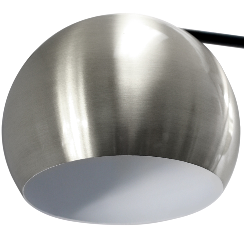 Lalia Home Metal Matte Swivel Floor Lamp in Brushed Nickel with White Shade