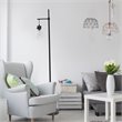 Lalia Home Metal Matte 1 Light Beacon Floor Lamp in Black with Clear Shade