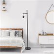 Lalia Home Metal Matte 1 Light Beacon Floor Lamp in Black with Clear Shade
