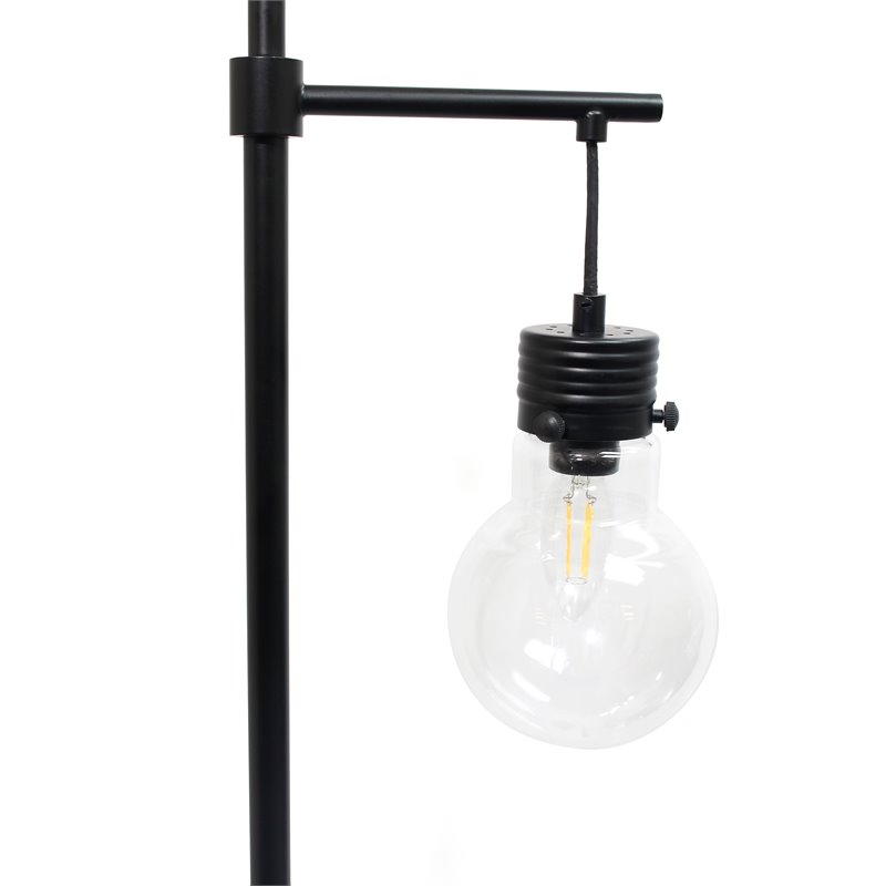 Lalia Home Metal Matte 1 Light Beacon Floor Lamp in Black with Clear Shade