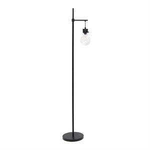 lalia home metal matte 1 light beacon floor lamp in black with clear shade