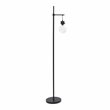 Lalia Home Metal Matte 1 Light Beacon Floor Lamp in Black with Clear Shade