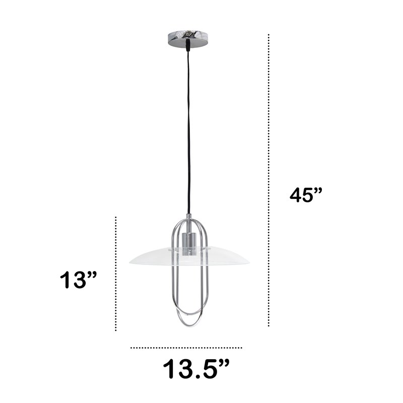 Lalia Home Iron 1 Light Elongated Pendant in Chrome