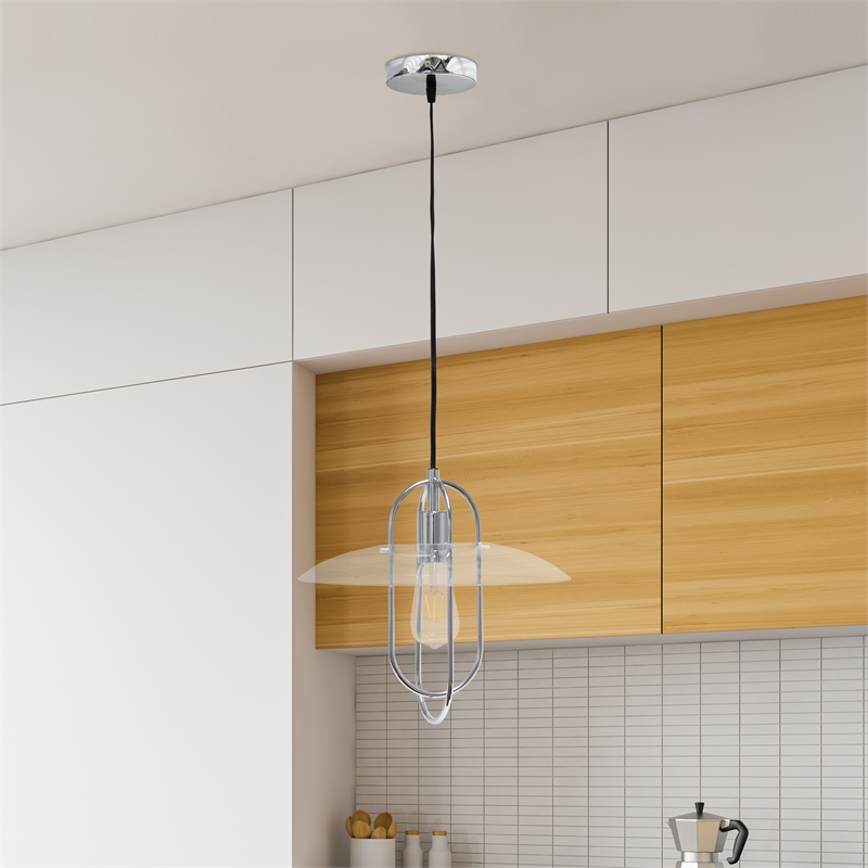 Lalia Home Iron 1 Light Elongated Pendant in Chrome