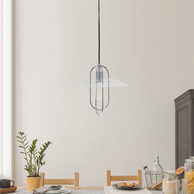 Lalia Home Iron 1 Light Elongated Pendant in Chrome