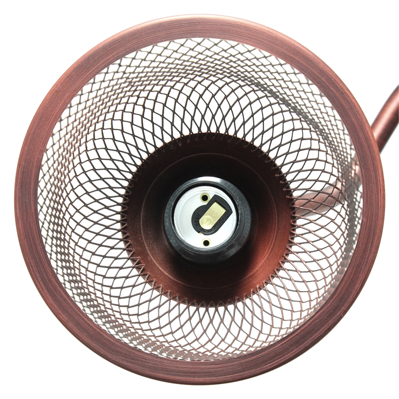 Lalia Home Metal Vintage Arched 1 Light Floor Lamp in Red Bronze with Mesh Shade