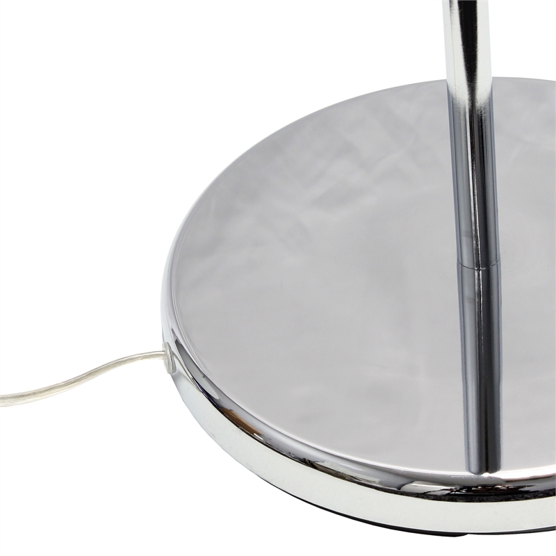 Lalia Home Metal Swing Arm Floor Lamp in Chrome with Clear Shade