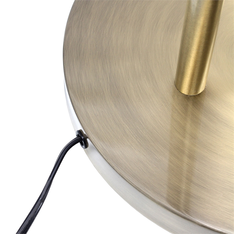 Lalia Home Metal Farmhouse 1 Light Floor Lamp in Antique Brass