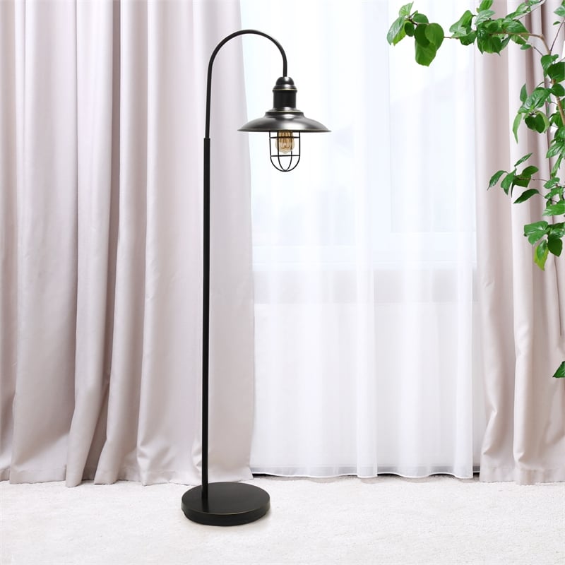 Lalia Home Metal Farmhouse 1 Light Floor Lamp in Restoration Bronze