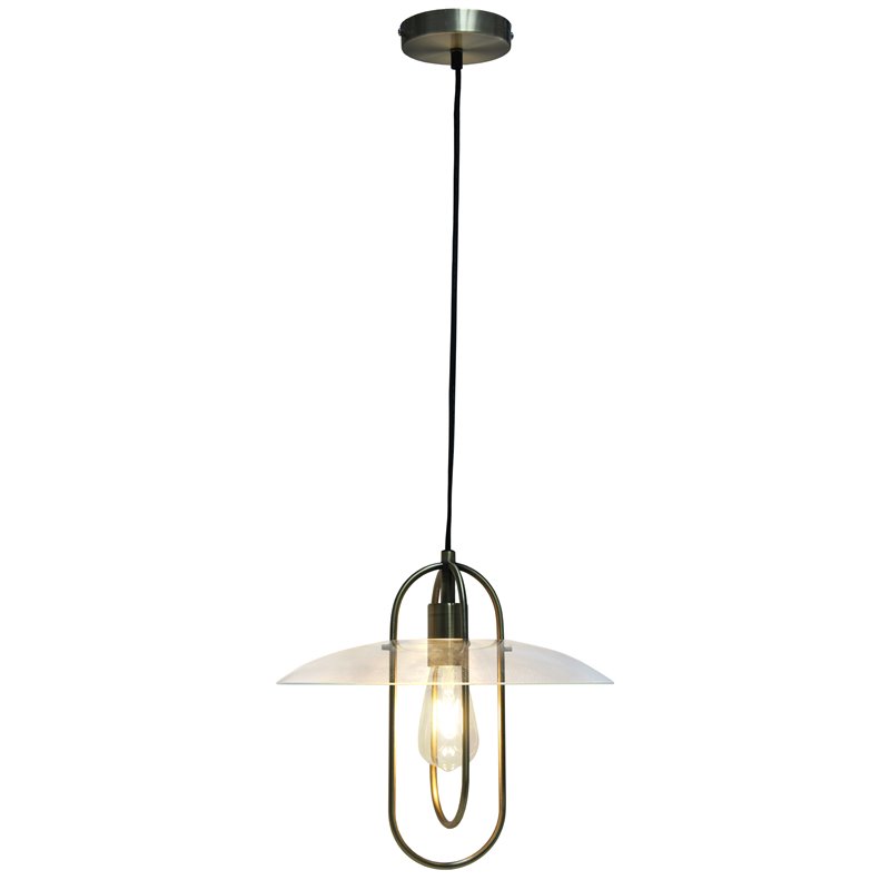 Lalia Home Iron 1 Light Elongated Pendant in Antique Brass