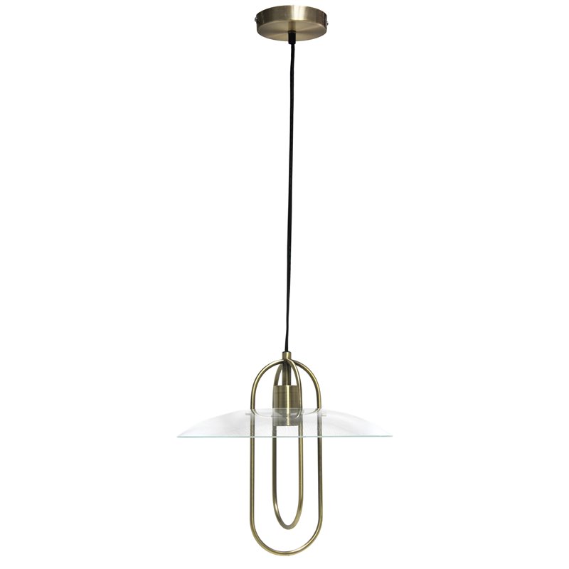 Lalia Home Iron 1 Light Elongated Pendant in Antique Brass