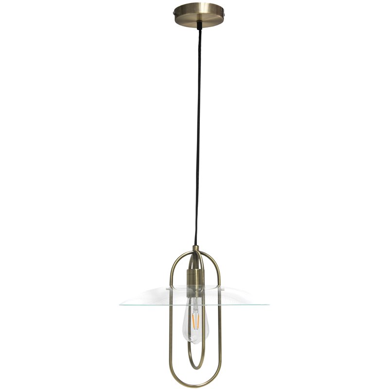 Lalia Home Iron 1 Light Elongated Pendant in Antique Brass