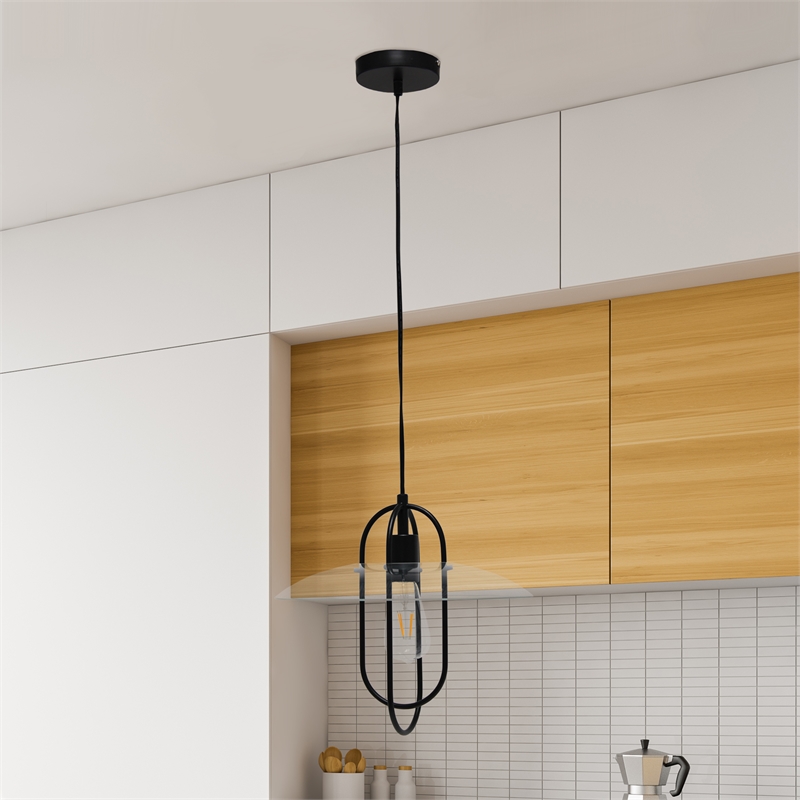 Lalia Home Iron 1 Light Elongated Pendant in Black