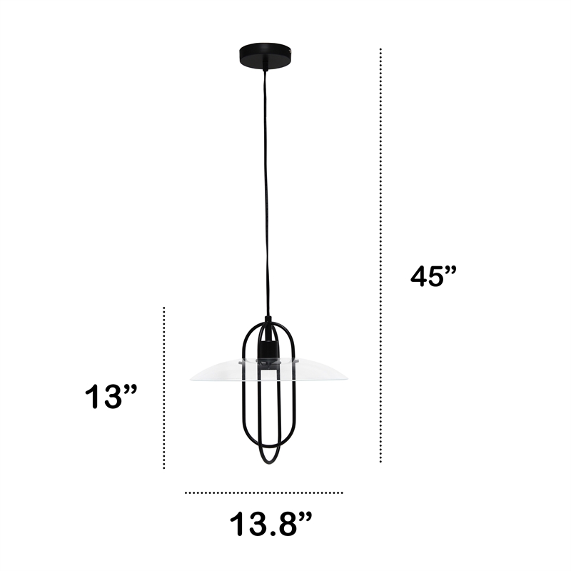 Lalia Home Iron 1 Light Elongated Pendant in Black
