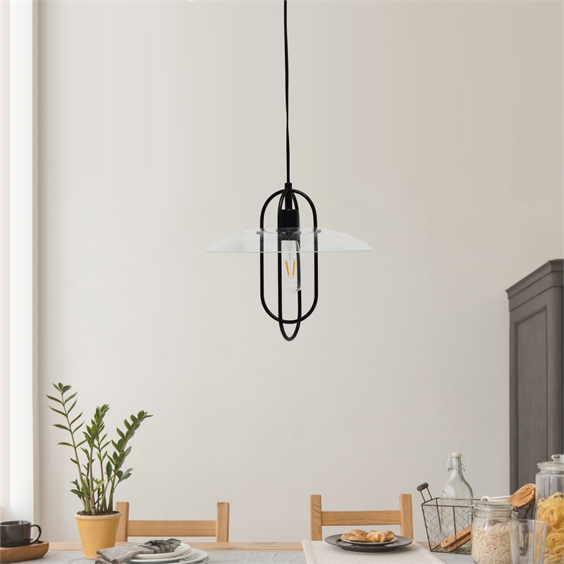 Lalia Home Iron 1 Light Elongated Pendant in Black