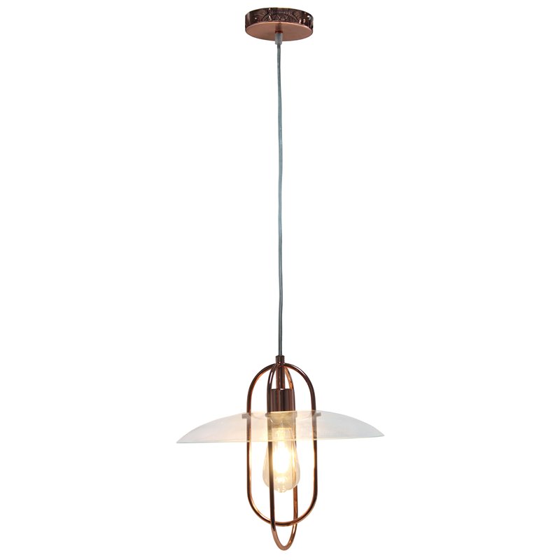 Lalia Home Iron 1 Light Elongated Pendant in Rose Gold