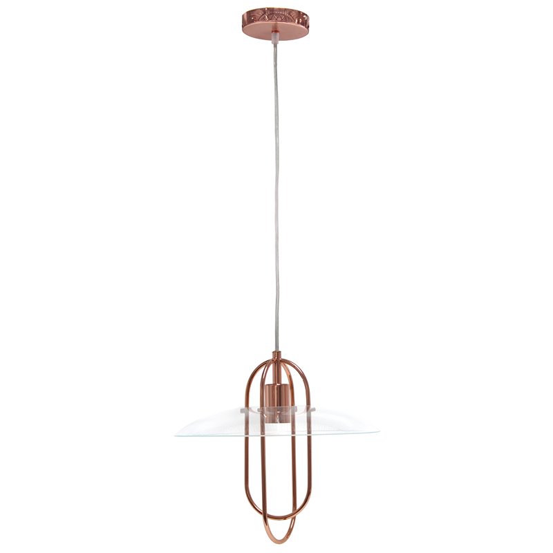 Lalia Home Iron 1 Light Elongated Pendant in Rose Gold
