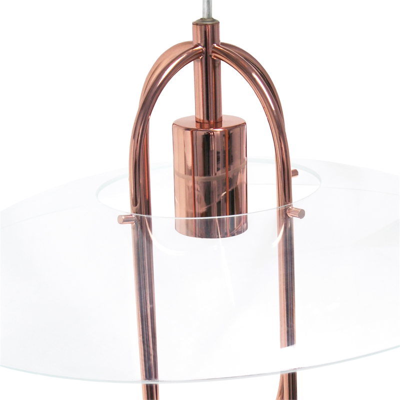 Lalia Home Iron 1 Light Elongated Pendant in Rose Gold