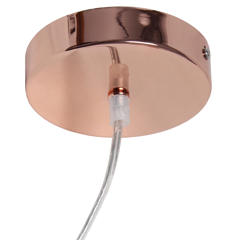 Lalia Home Iron 1 Light Elongated Pendant in Rose Gold